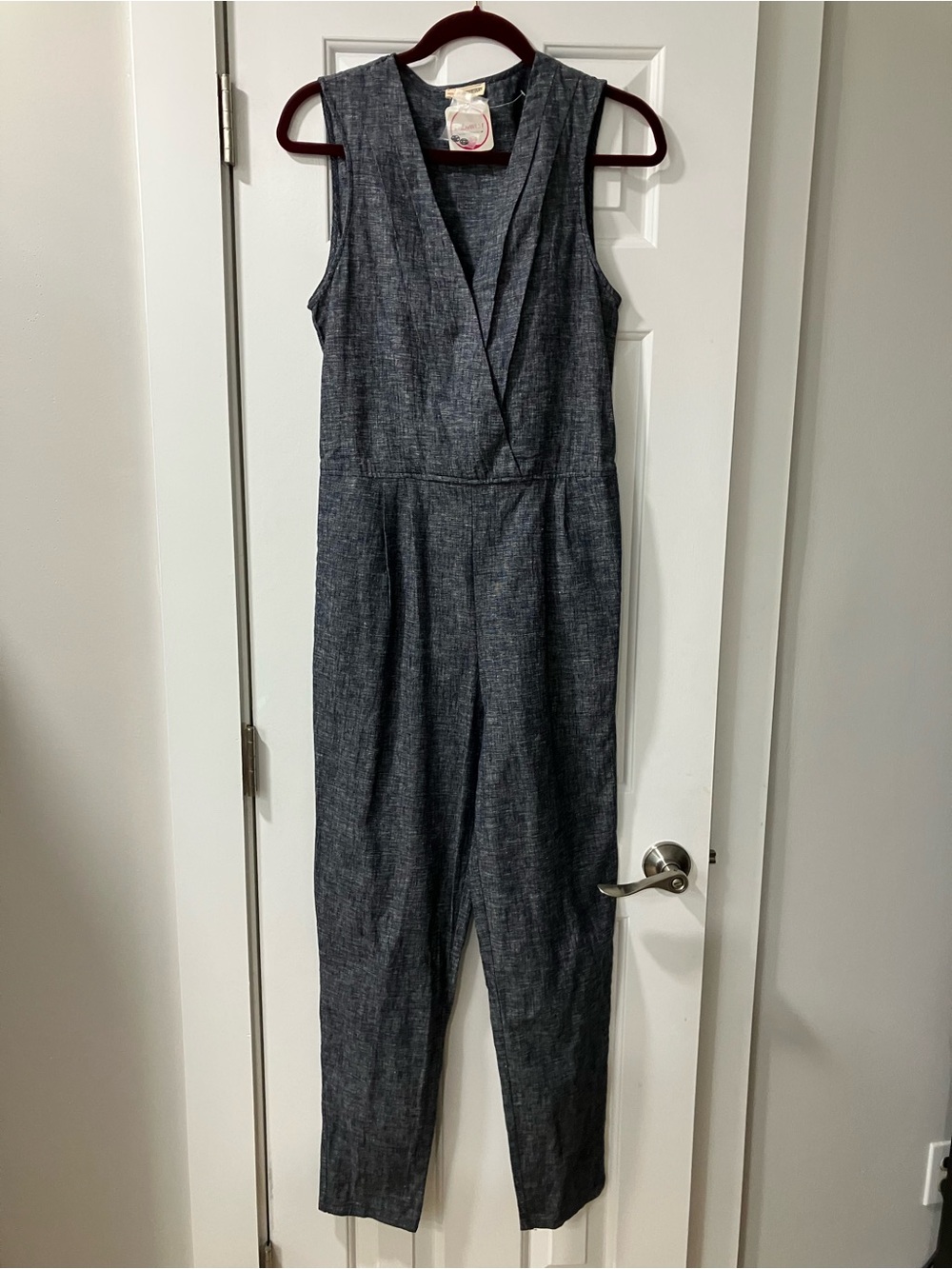 Zenana Outfitters Sleeveless Chambray-Style Jumpsuit - Denim Blue